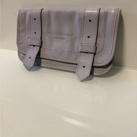 Gray Lilac Leather Women's Clutch - Picture 9 of 17